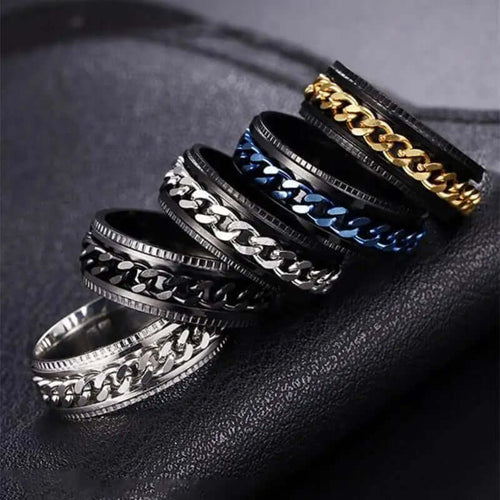Textured Spinner Ring – Anti-Stress Ring with Ridged Edges
