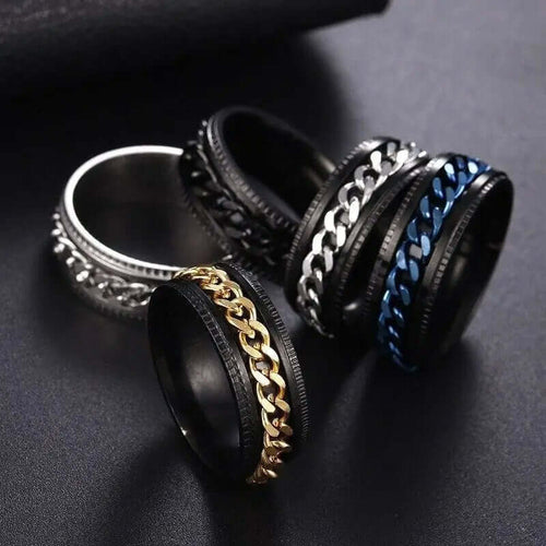 Textured Spinner Ring – Anti-Stress Ring with Ridged Edges