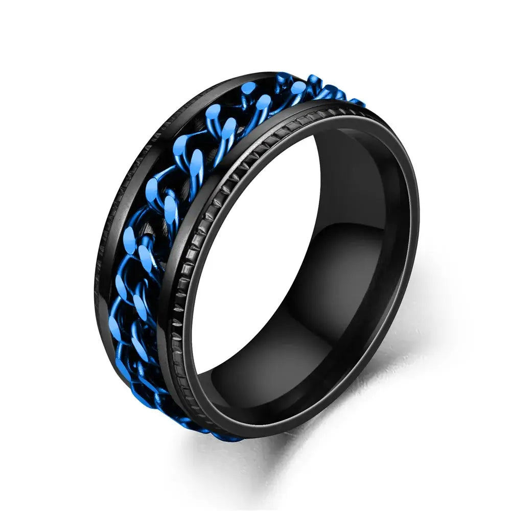 Textured Spinner Ring – Anti-Stress Ring with Ridged Edges