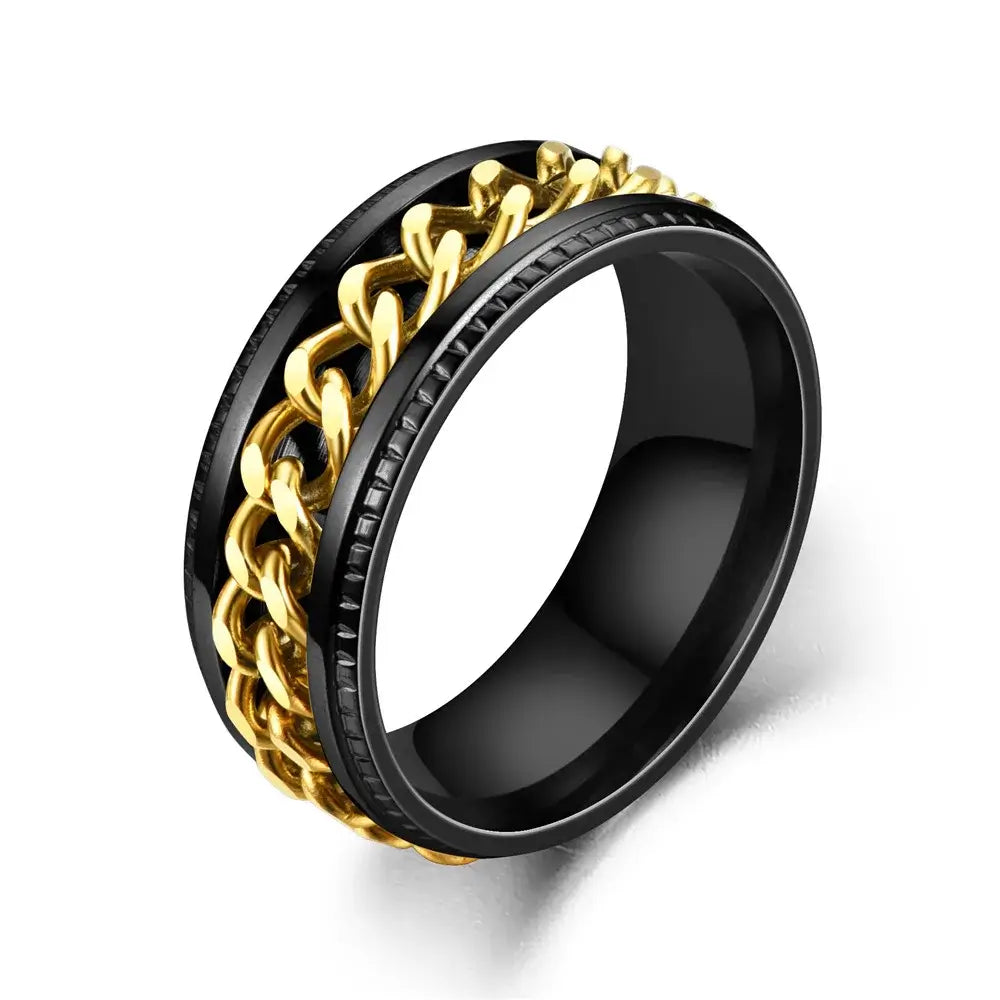 Textured Spinner Ring – Anti-Stress Ring with Ridged Edges