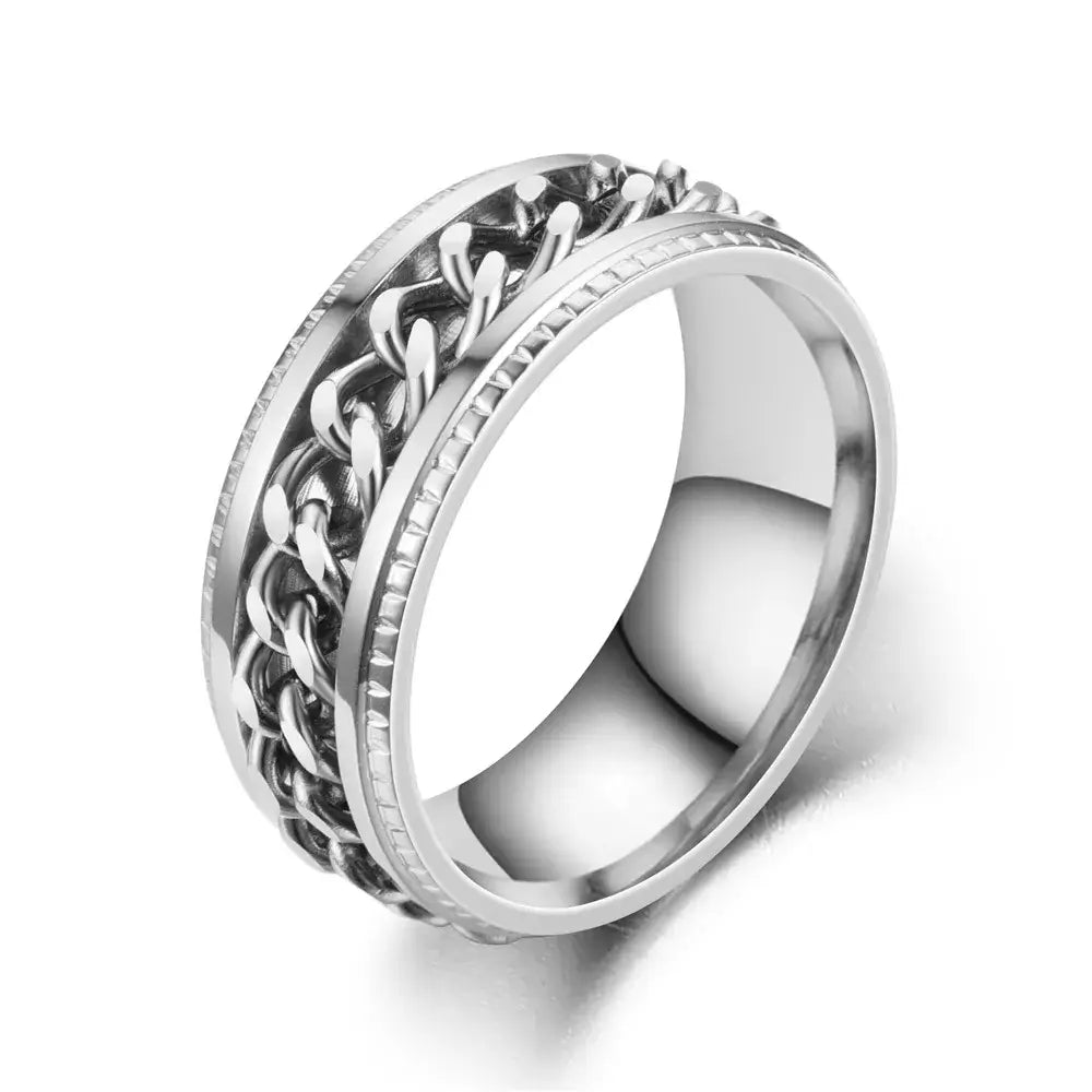 Textured Spinner Ring – Anti-Stress Ring with Ridged Edges
