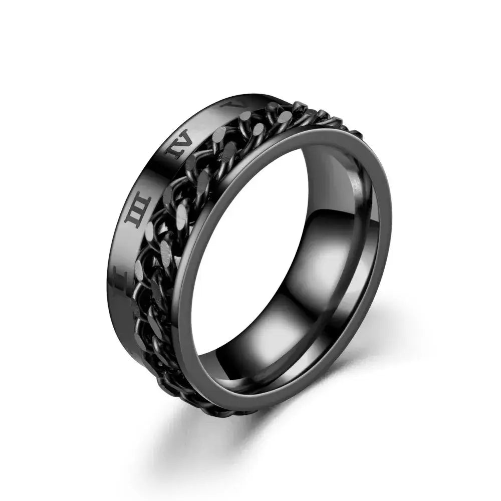Roman Numeral Spinner Ring – Anxiety Relief with Timeless Style