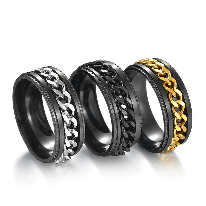 Textured Spinner Ring – Anti-Stress Ring with Ridged Edges