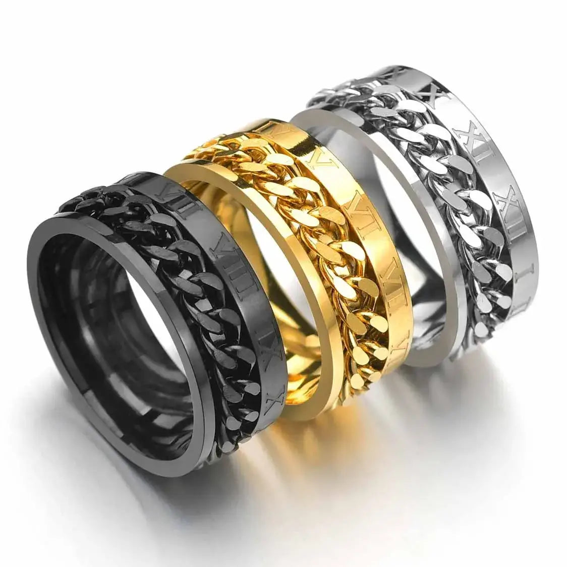 Roman Numeral Spinner Ring – Anxiety Relief with Timeless Style