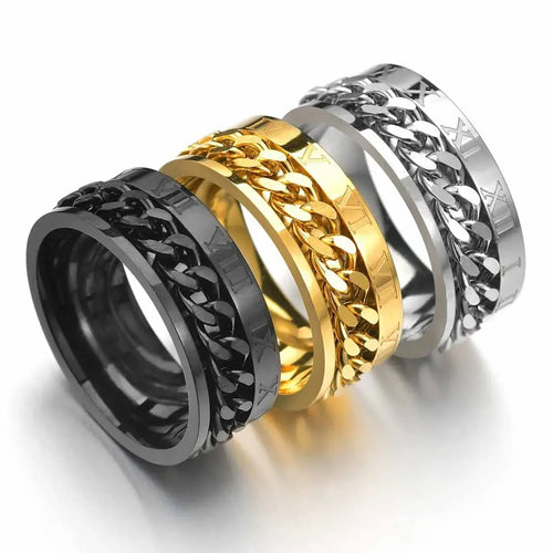 Roman Numeral Spinner Ring – Anxiety Relief with Timeless Style