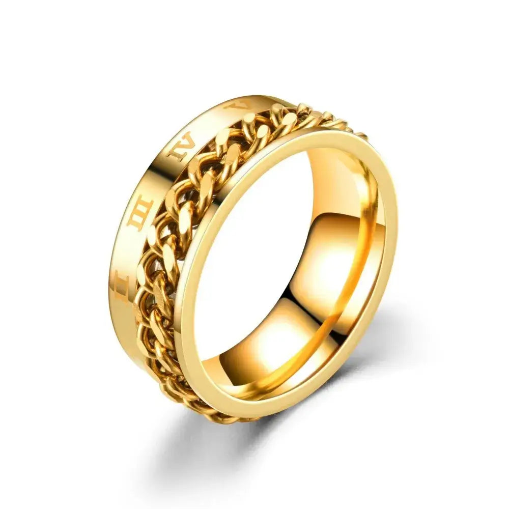 Roman Numeral Spinner Ring – Anxiety Relief with Timeless Style