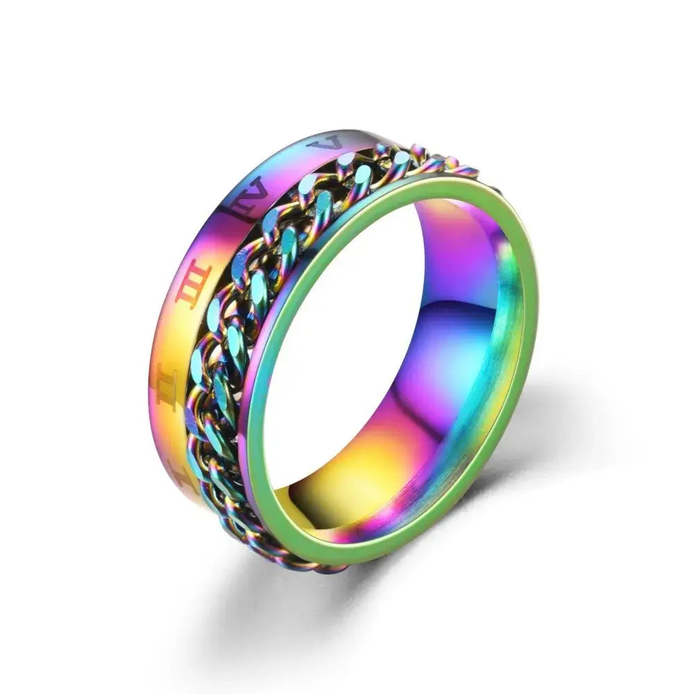 Roman Numeral Spinner Ring – Anxiety Relief with Timeless Style